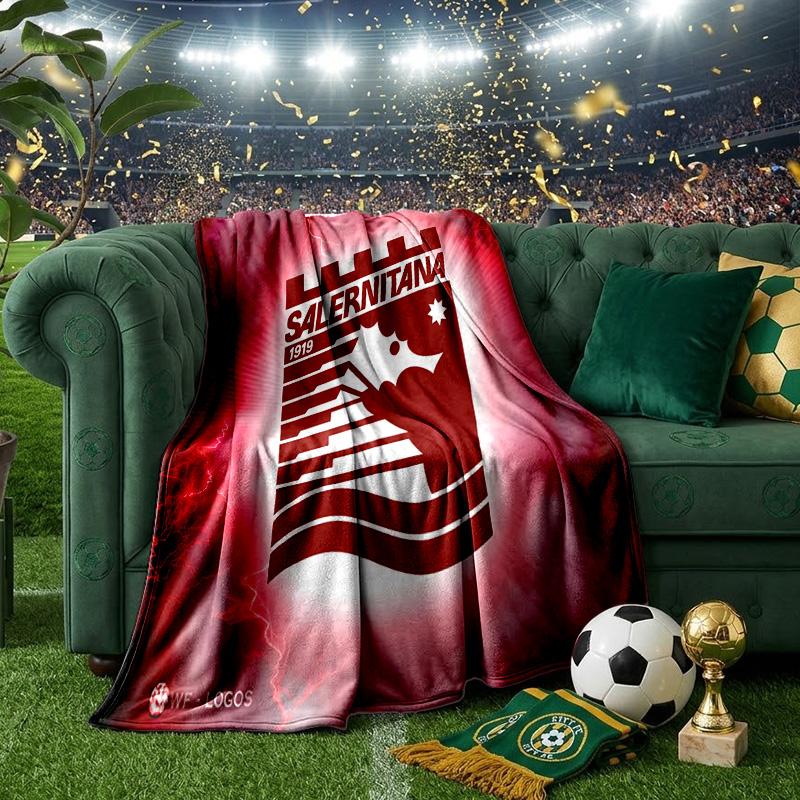 Salernitana 1919 Crest Design Throws Blanket Flannel Blankets Plush for Couch Bed Gifts for Men Women Travel Picnic Blanket Christmas Fan Gifts
