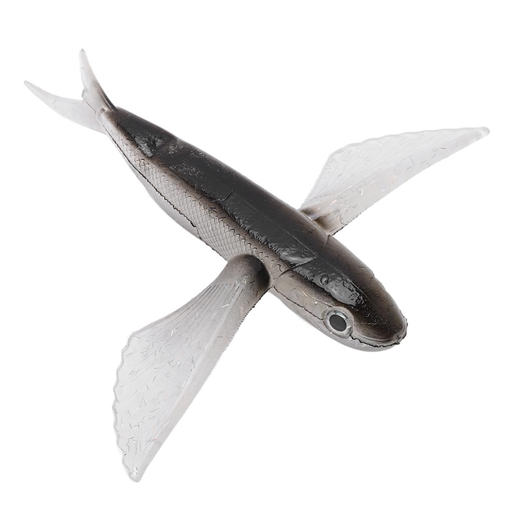 Rybářská nástraha Tvar létající ryby Umělá nástraha Měkká silikonová nástraha pro mořský rybolov z lodi Černá