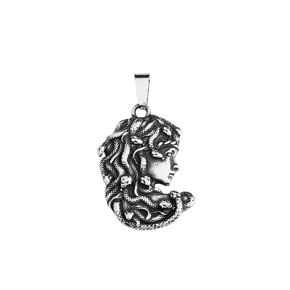 Collana con Ciondolo Medusa Classico Gotico per Uomo Donna Acciaio Inossidabile Vintage Serpente Animale Accessori Regalo per Feste Gioielli alla Moda