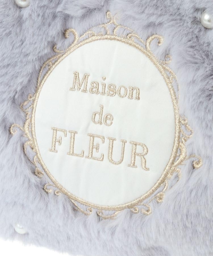 De Apparel EC Exclusive Fur Tote Bag for Grayish Blue [Maison Fleur] 2-way Women,