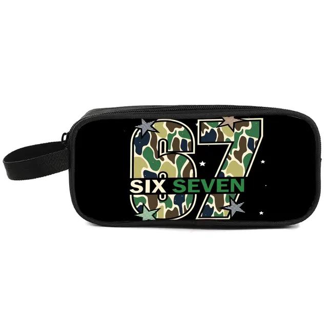 Colorful Number 67 Double Layered Fabric Pencil Case Handheld Design for Boys/Girls-Best Gift 3D Cartoon School Use Children