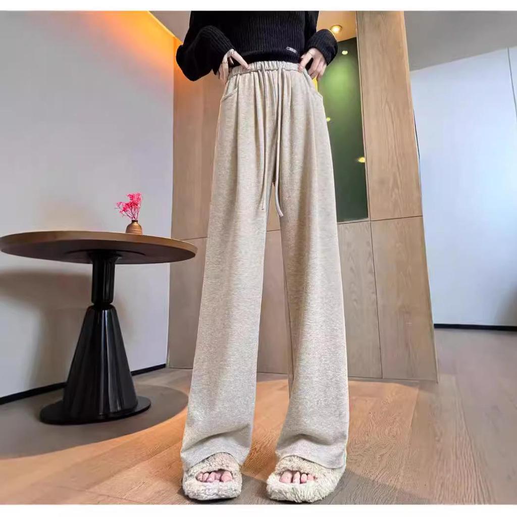 Sticky Rice Women's Wide Leg Pants - Loose, Floor-Length, Sports Casual, Spring To Winter 2023 Collection