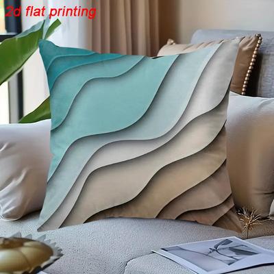 1PCS Featuring Flowing Waves Zipper Double-sided Printed Pillow Insert Not Included Skin-Friendly Cushion Covers for Beds Sofas