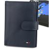 Cartera de hombre de cuero clásica azul marino vertical Beltimore D49