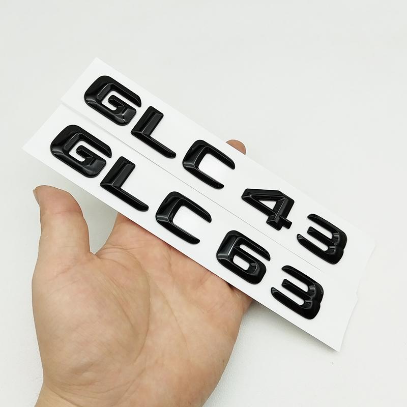 3d ABS Black Logo GLC 43 63 63S 200 220 300 Emblem Car Rear Trunk Letters Sticker for Mercedes Benz X253 GLC Class Accessories
