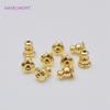 14K Gold Plated Earring Backs Stoppers For DIY Jewelry Making Accessories Brass Metal Earring Blocked Caps Wholesale