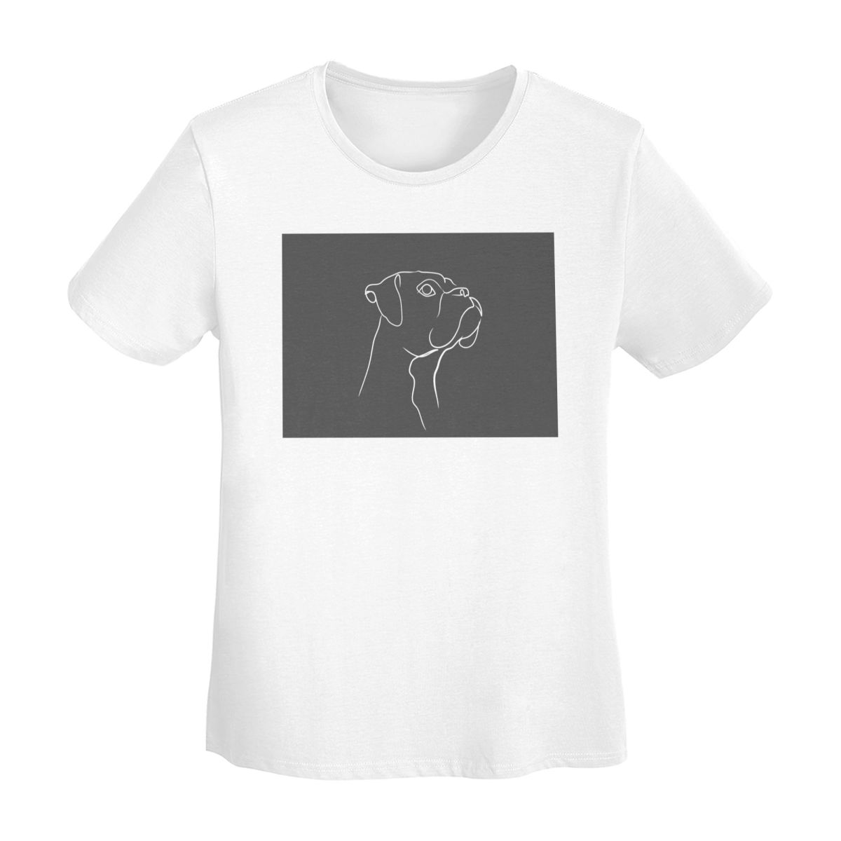 

Boxer Dog Line Art TShirt Women Short Sleeve T Shirts ONeck Clothing Cotton Summer Tees Streetwear S