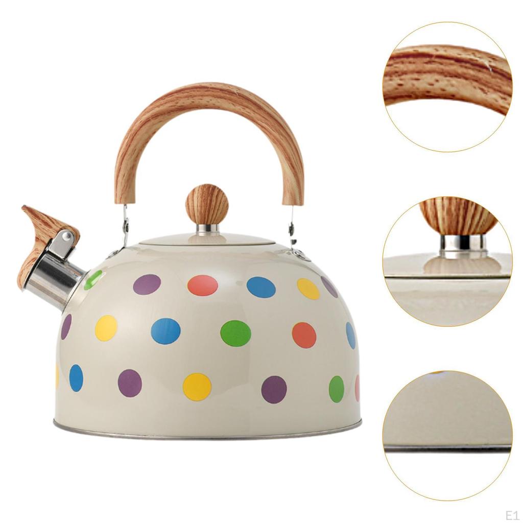 Whistling Kettle with Wooden Handle Multifunctional Stainless Steel Coffee Tea Whistle