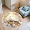 Flower Bird,Round Area Rug,Carpet Rug for Living Room Bedroom Sofa Playroom Decor,Non-slip Floor Mat