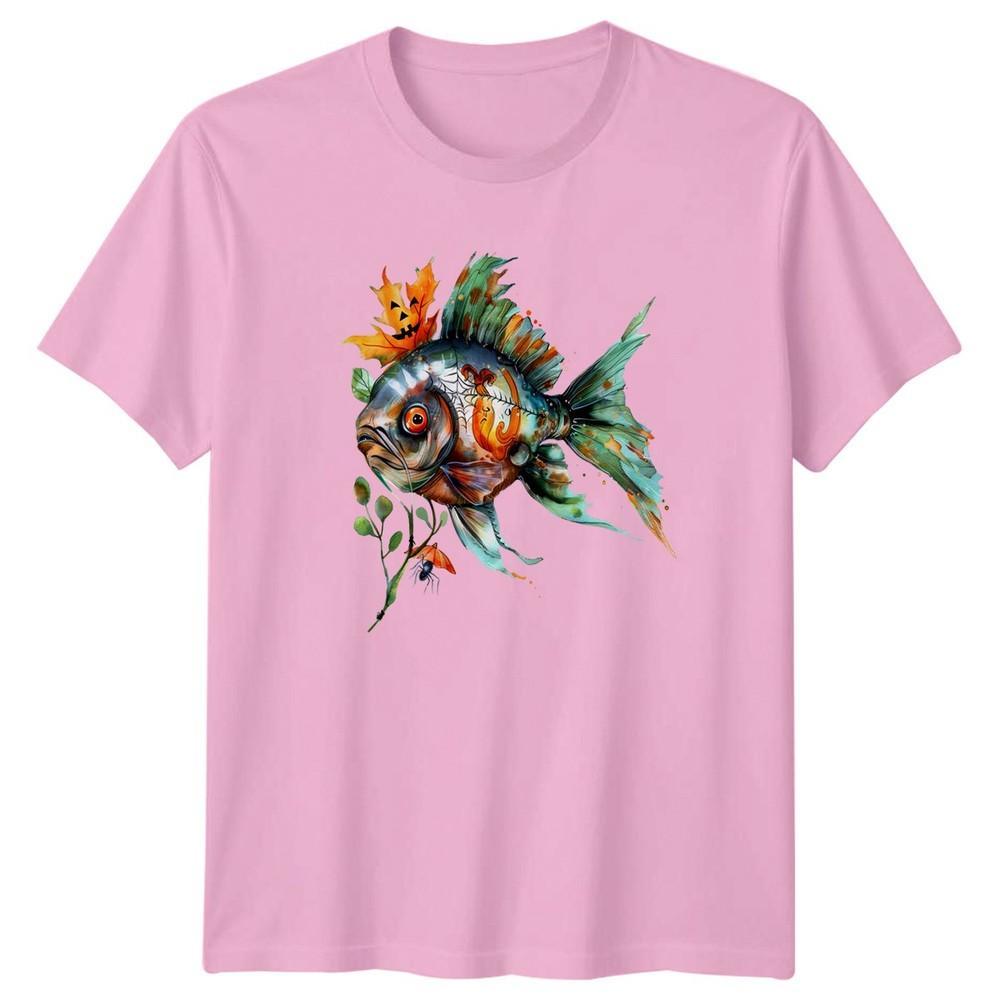Spooky Underwater Fish TShirt Halloween Autumn Fishing Gift For Him And Her