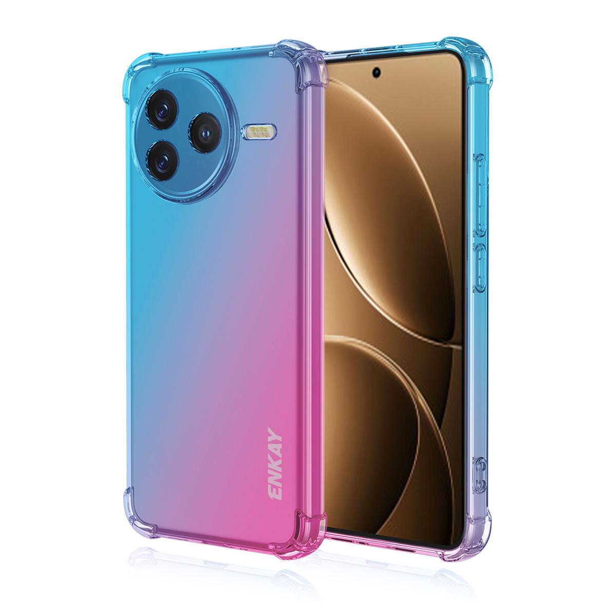 

For Xiaomi Poco F7 Pro 5G/Redmi K80 5G TPU Case ENKAY Thickened Four Corner Drop-Proof Phone Back Cover Blue Pink