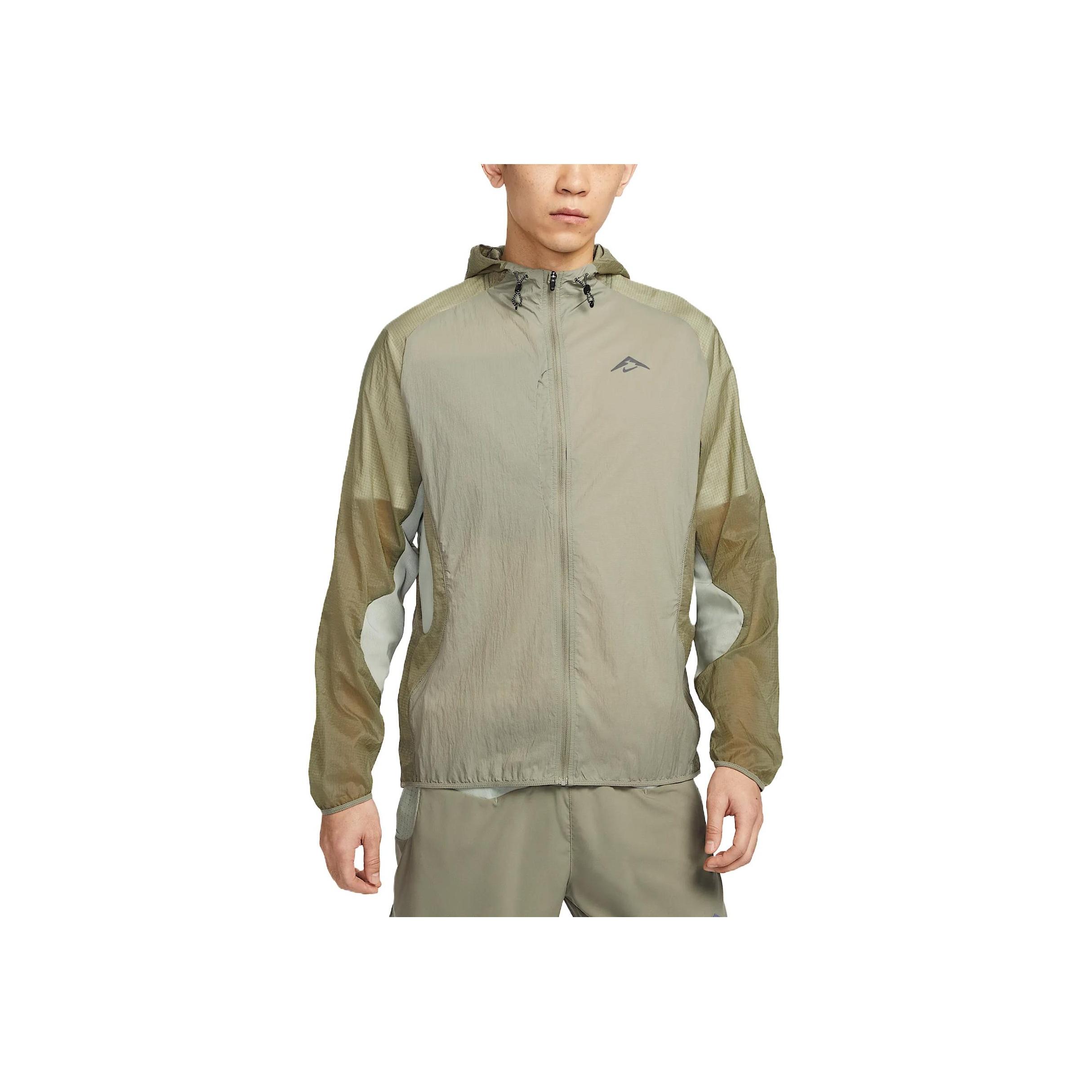 Nike Men s Trail Aireez Full-Zip Hooded Running Jacket  Light Army  (FN4003-320) L