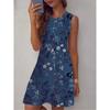 Floral Pattern Women Trend Mini Dresses Summer Sleeveless 3d Flower Printed Street Ladies Dress Casual Dress Y2k Ladies Clothes