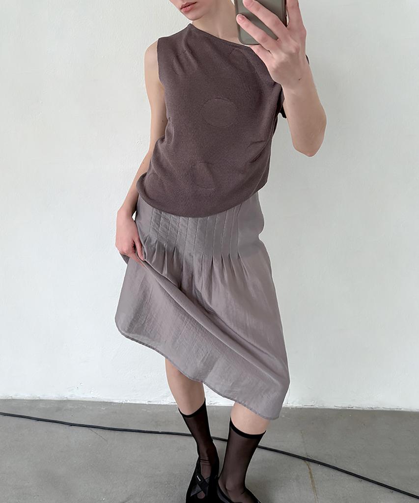 Enor Sheer Tencel Midi Skirt - Gray