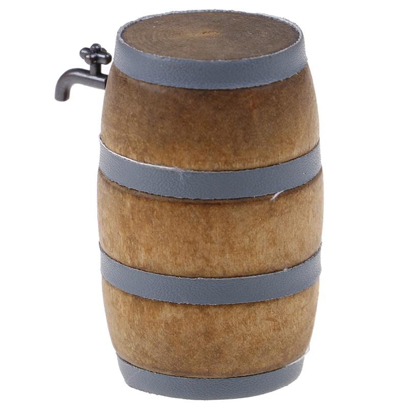 

1:12 Wood Doll House Mini Furniture Accessory Beer Barrel With Water Tap