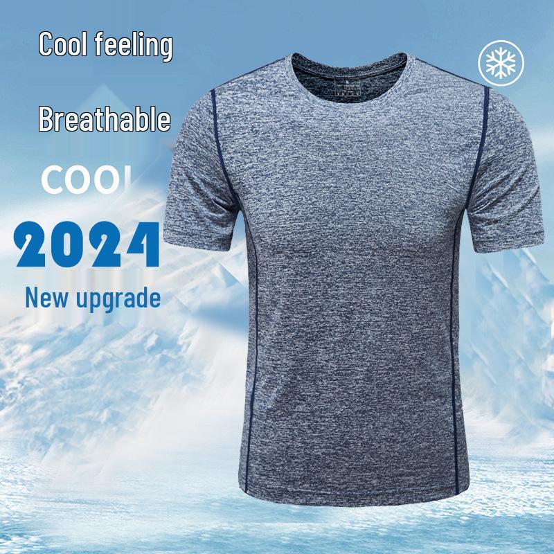 Men's Plus Size Quick-Dry Ice Silk Short-Sleeve Sports Tee