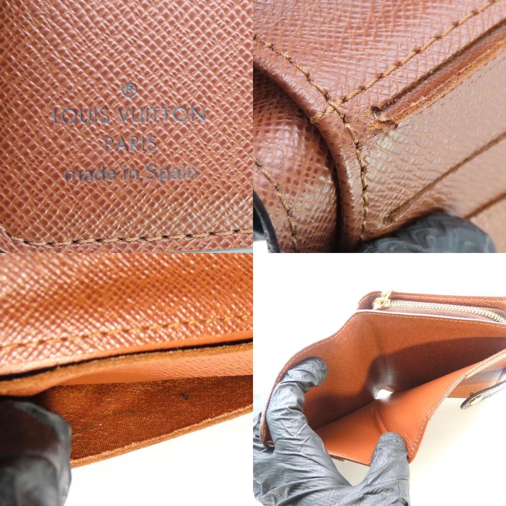 Used LOUIS VUITTON Bifold Wallet Compact zip M61667 Monogram Brown Accessory
