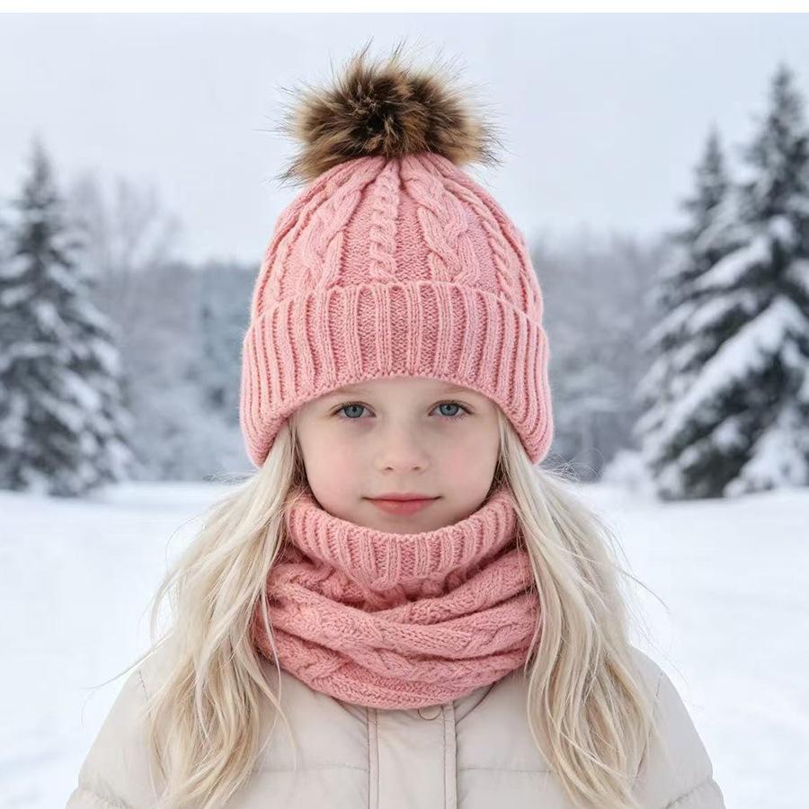 Dziecięcy Zimowy Ciepły Dzianinowy Zestaw Czapka z Pomponem Szalik Rękawiczki Zestaw 3 Szt. Lub Pojedyncza Czapka Beanie Wiatroodporna Ochrona Uszu Dla Chłopców Dziewczynek Zimna Pogoda Na Zewnątrz