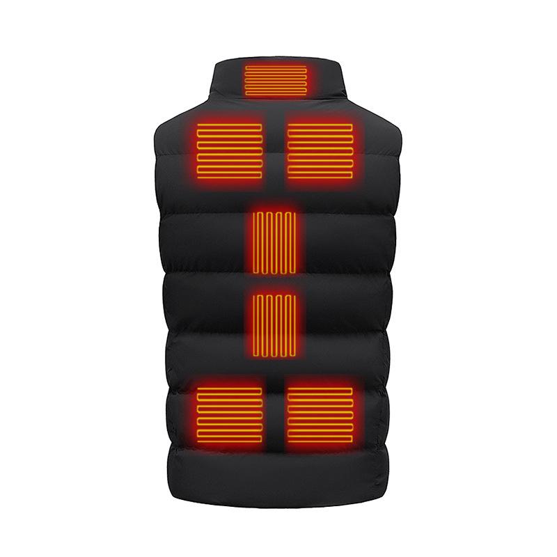 Smart Heated Vest: 9-Zone, USB-Charge, Unisex Winter Jacket with Dual-Switch Temperature Control