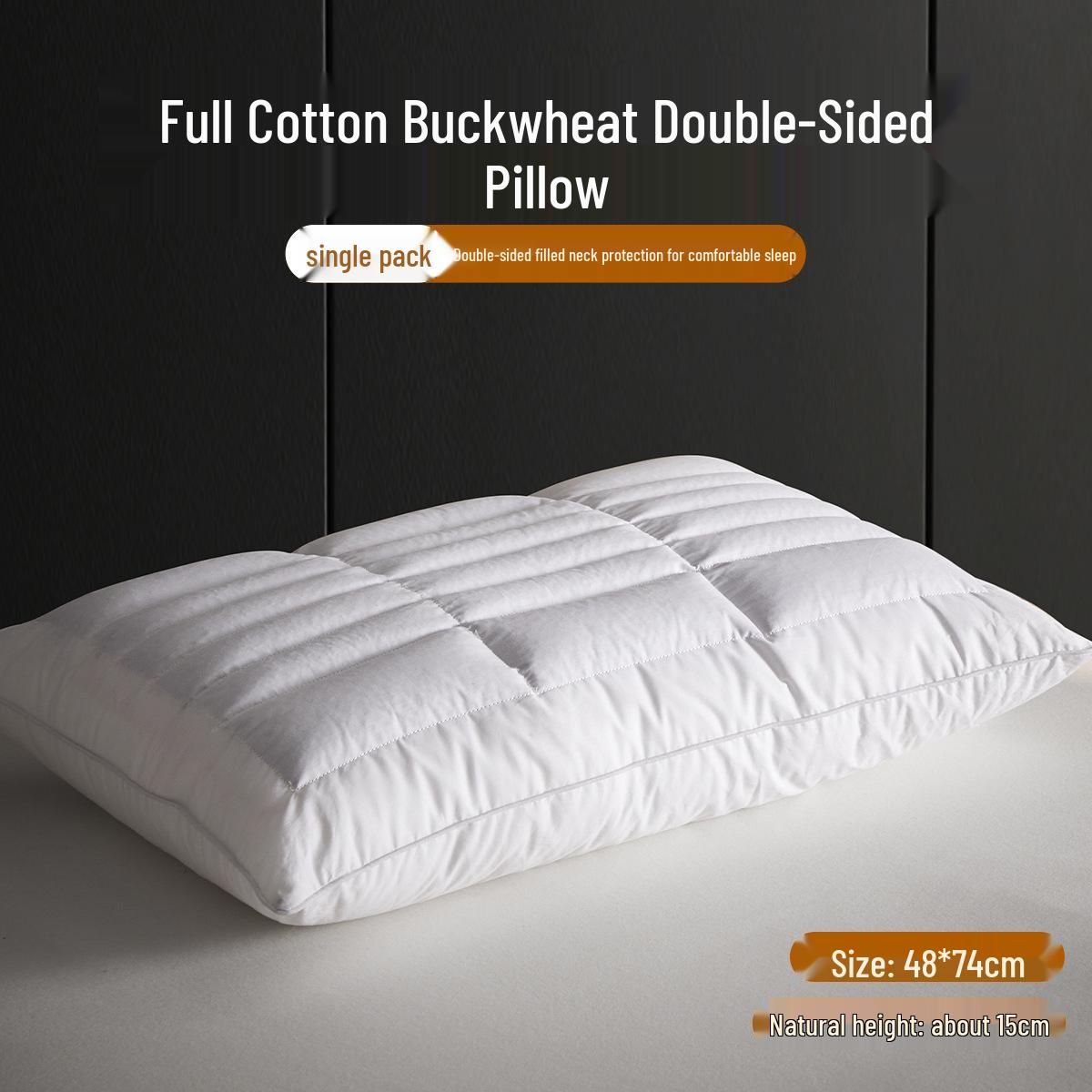 Double-Sided Buckwheat Pillow Pair for Neck Support and Improved Sleep 48x74cm