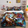 Dragon Tiger Yin Yang Decor Soft Comfortable Duvet Cover Bedding Set Included 1*Duvet Cover & 2*Pillowcases, Gift