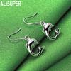 925 Sterling Silver Lively And Simple Smooth Dolphin Earrings - Stylish Evening Jewelry