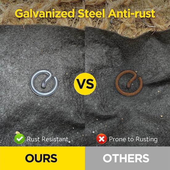 50 Pcs Circle Top Garden Stakes 6 Inch Landscape Fabric Stakes G-shaped Garden Weed Barrier Stakes Pins for Securing Garden Fabric Ground Sheets