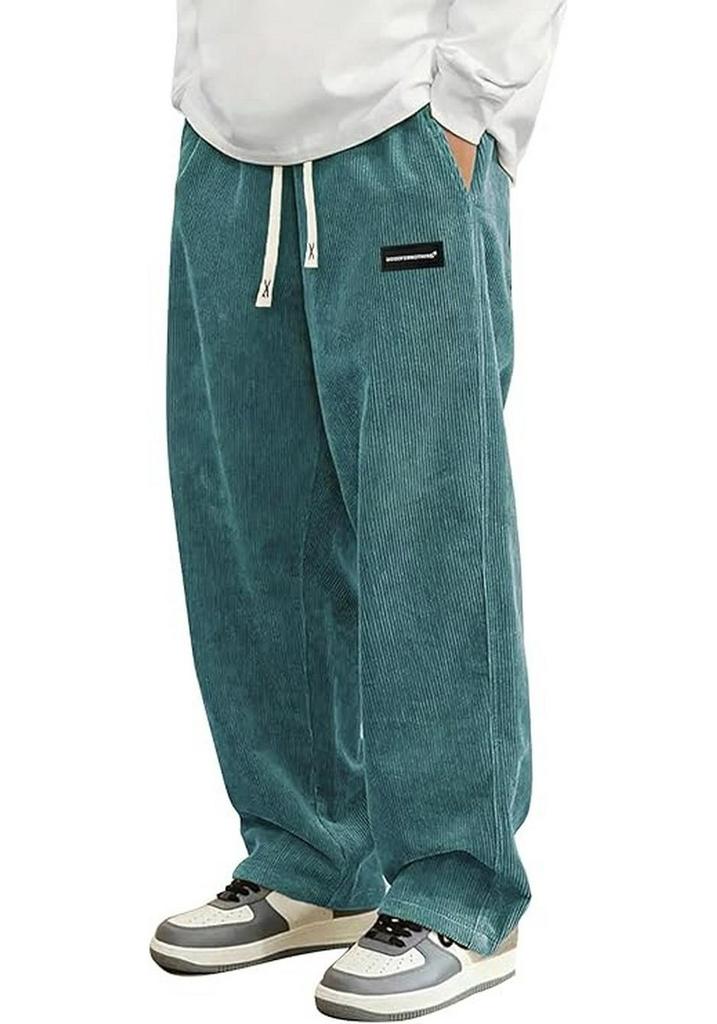 Men's Corduroy Casual Drawstring Wide-Leg Sports Pants