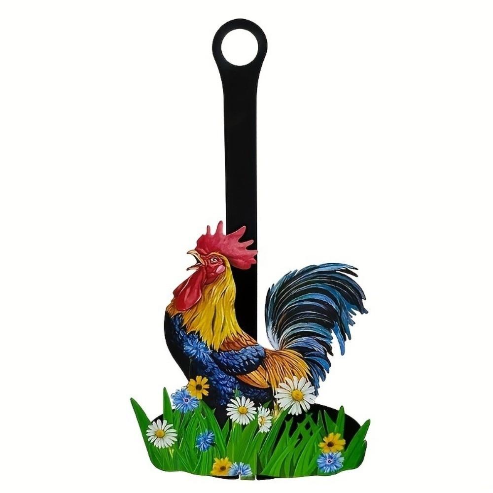 Free Standing Rooster Tissue Holder Ornament Funny Home Decor Roll Paper Towel Holder Tissue Stand Vertical Napkins Rack