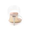 Allegra K Women's Beige Clear Stiletto Heel Slides, Size 24.0cm