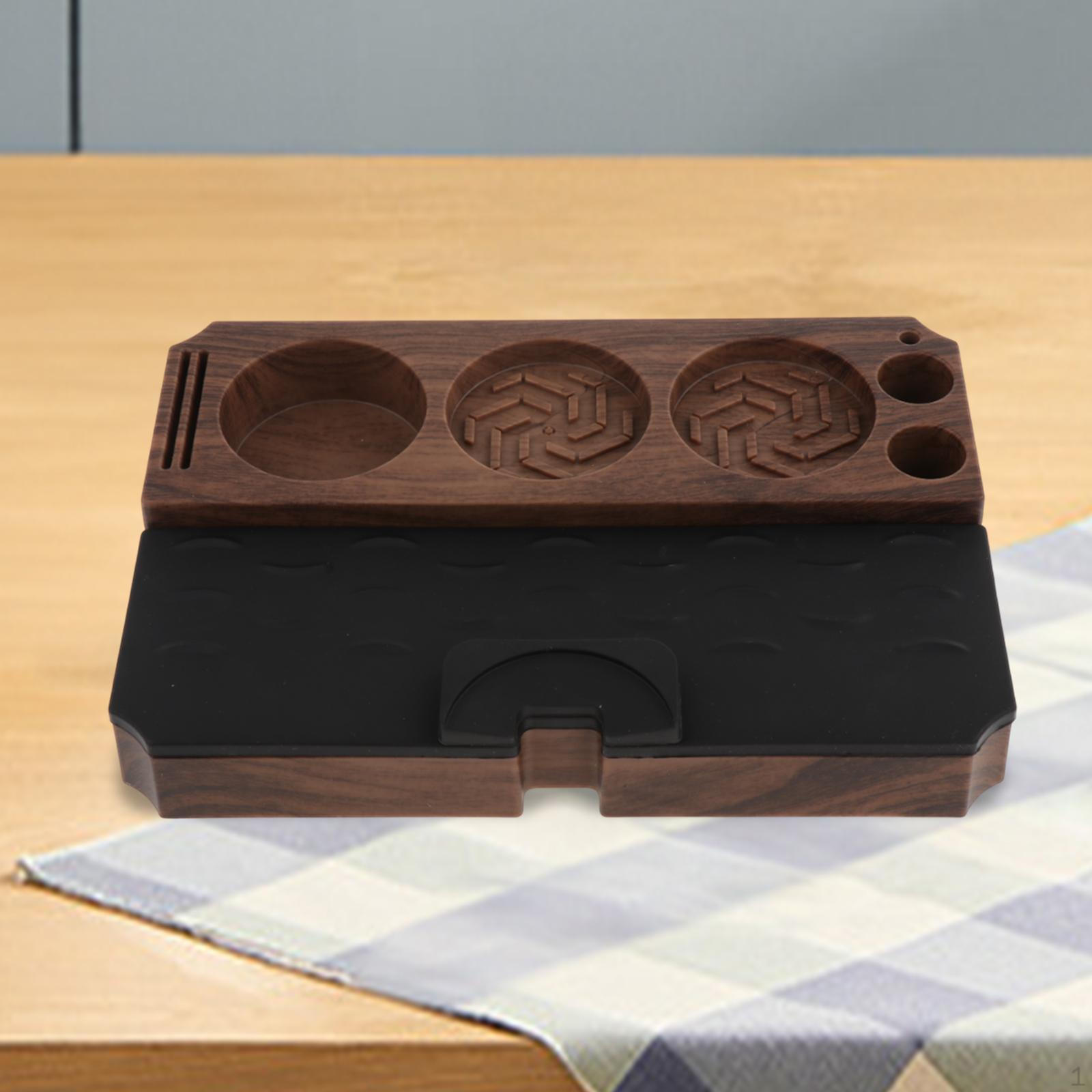 

Coffee Tamping Espresso Station ,Anti Slip ,Multifunctional Tamper Stand and Portafilter coffee color