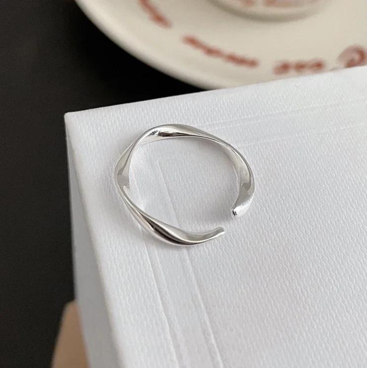 Plain Open Ring Women's Light Luxury and High-end Index Finger Ring Niche Design Versatile and Elegant Fine Stacked Tail Ring