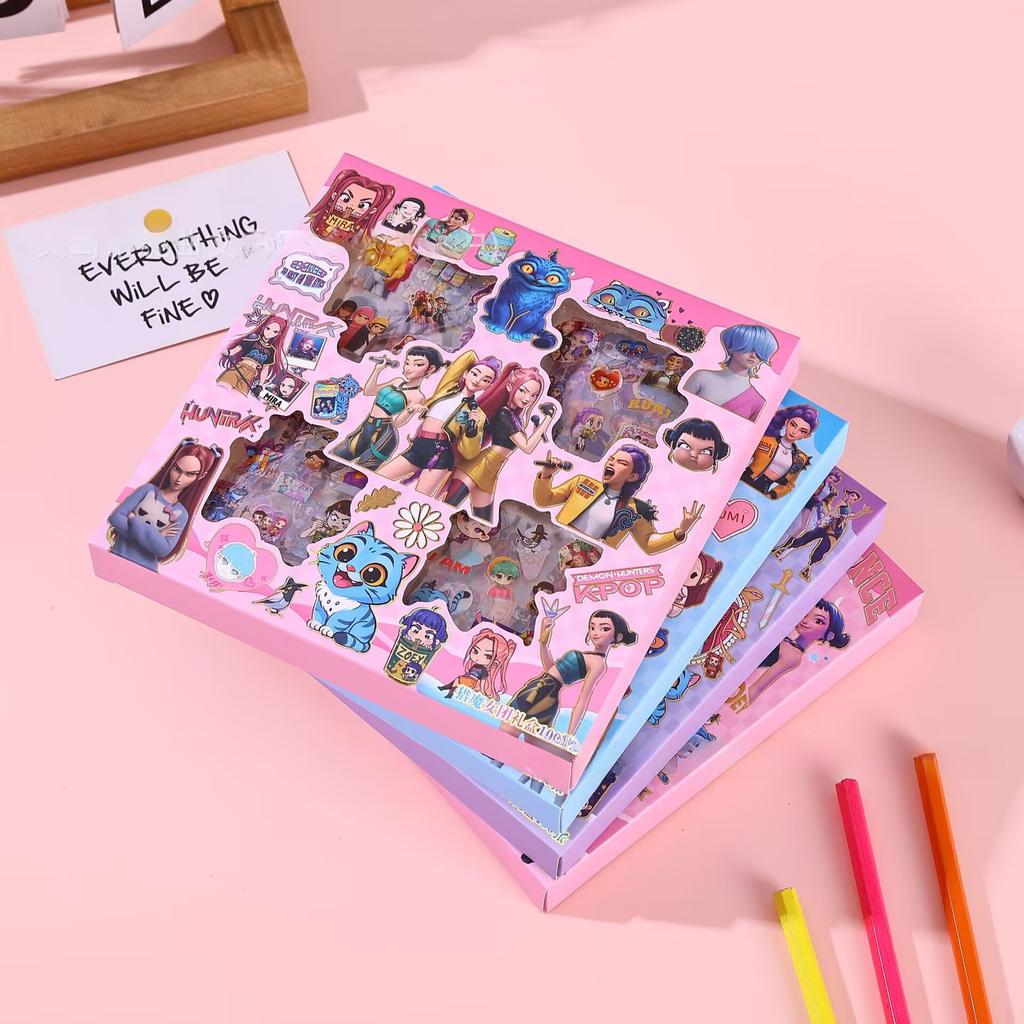Průhledné Samolepky Dárková Krabička 100 Listů Roztomilé Kreslené Anime Samolepky DIY Scrapbooking Samolepky Vysoce Kvalitní Papír z Číny