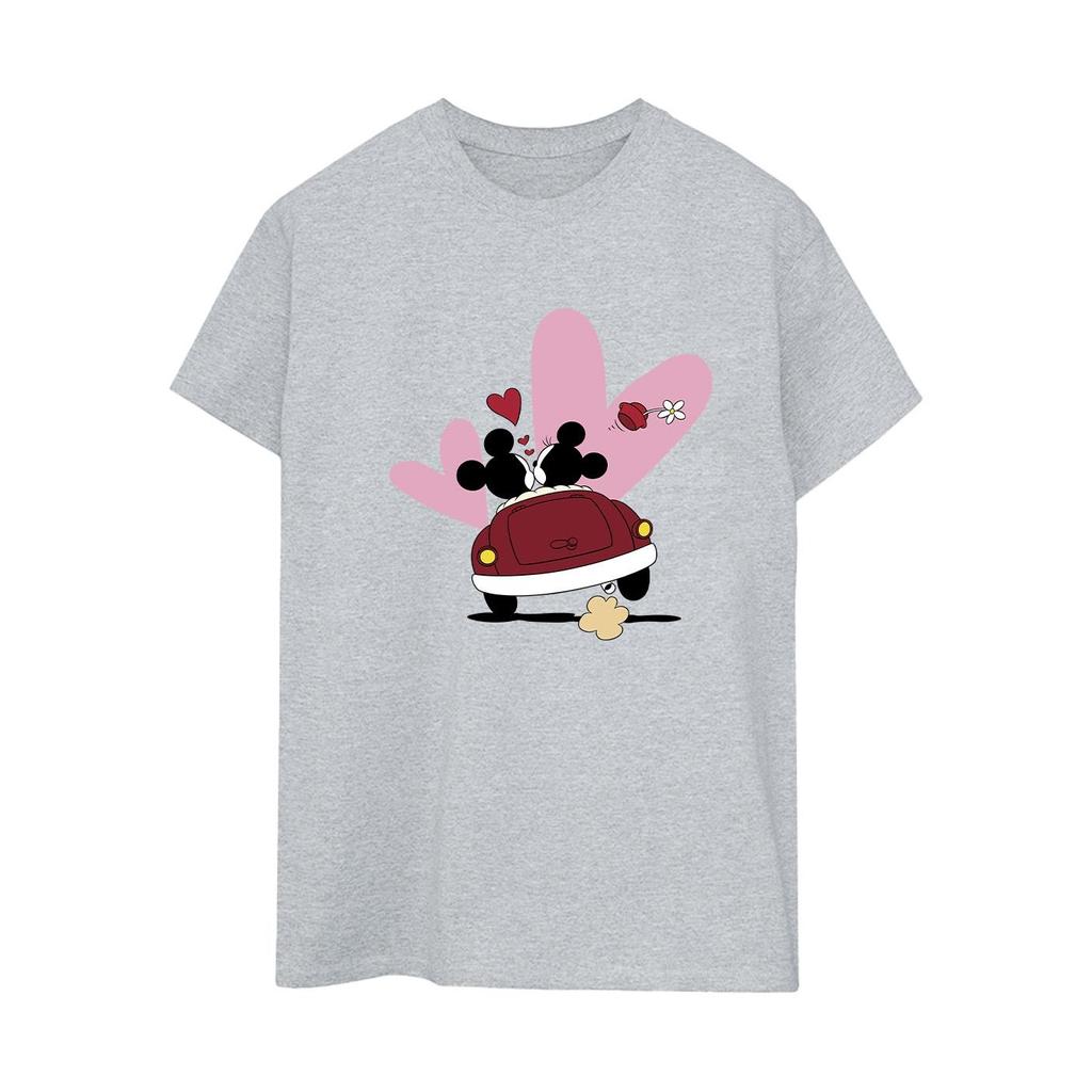 Disney Womens/Ladies Mickey Mouse Car Print Cotton Boyfriend T-Shirt