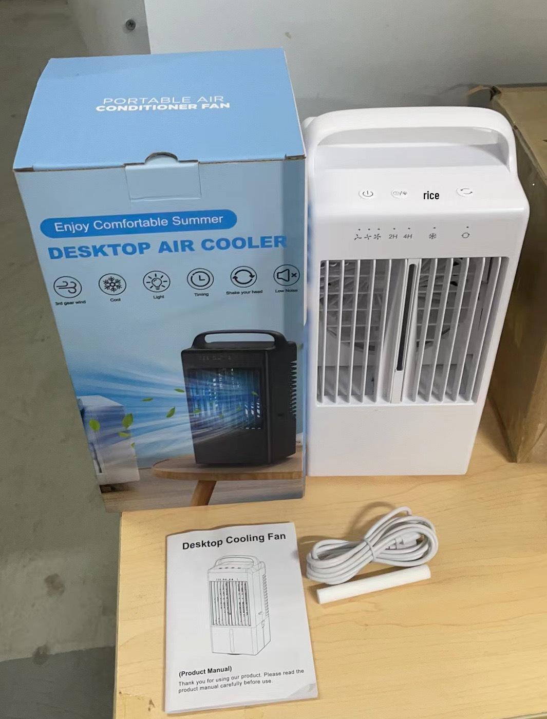 

Compact Water-Cooled Colorful Desktop Fan with Spray and Air Conditioning 2408 Oscillating USB 140*130*296mm