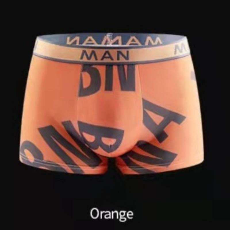 

Мужские трусы-боксеры с буквенным принтом, классные, дышащие, быстросохнущие, со средней посадкой, модные трусы-боксеры XL оранжевый