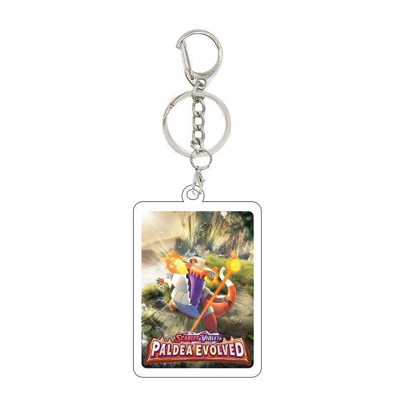 Anime Cartoon Gengar Psyduck Mew Bulbasaur Anime Game Characters Acrylic Pendant PKM Ptcg Decor Key Chain Ring for Fans Gifts