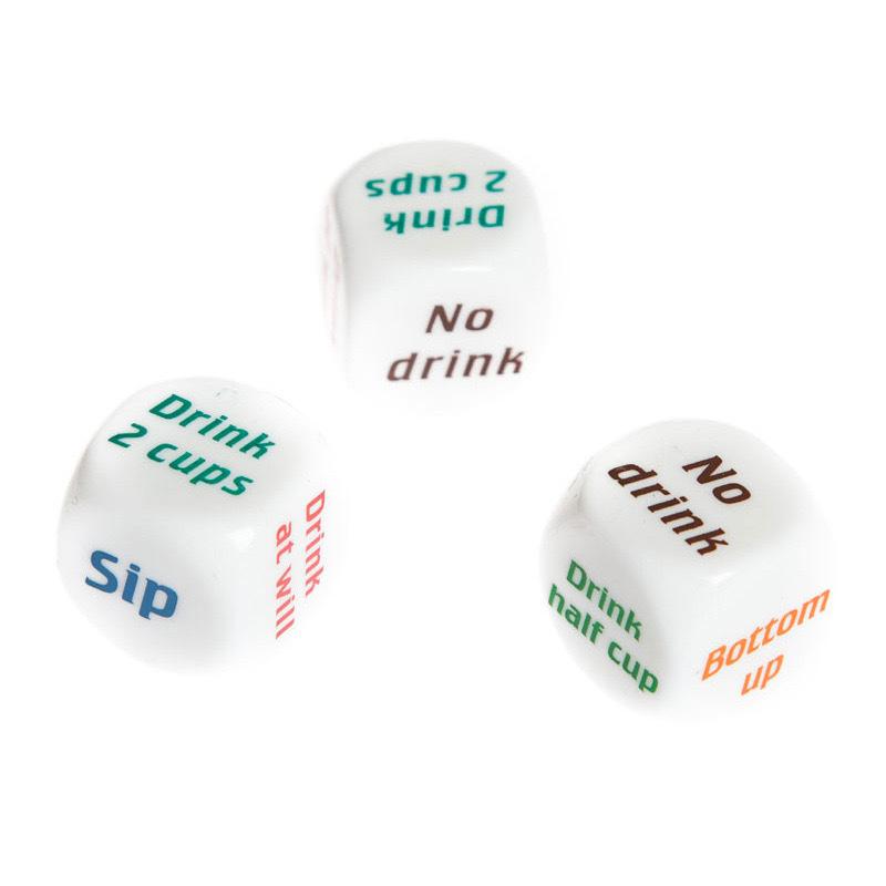 Drinking Game Dice Drop Resistant Clear Printed Commands Smooth Surface for Cocktail Party Bachelorette Trip Game Props