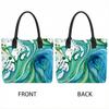  Watercolor Wave Tote Bag Casual Large Capacity Beach Shoulder Bag for Daily Travel