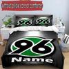 3pcs Duvet Cover Set (1*Duvet Cover + 2*Pillowcase, Without Core), Custom Name Hannover 96 Football Pattern Bedding Set, Home Bedroom Decor Gift