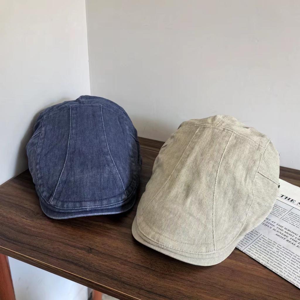 Big head circumference, small face, washed cotton, forward-looking granny hat, men's and women's k-style casual reverse wearing beilei trendy