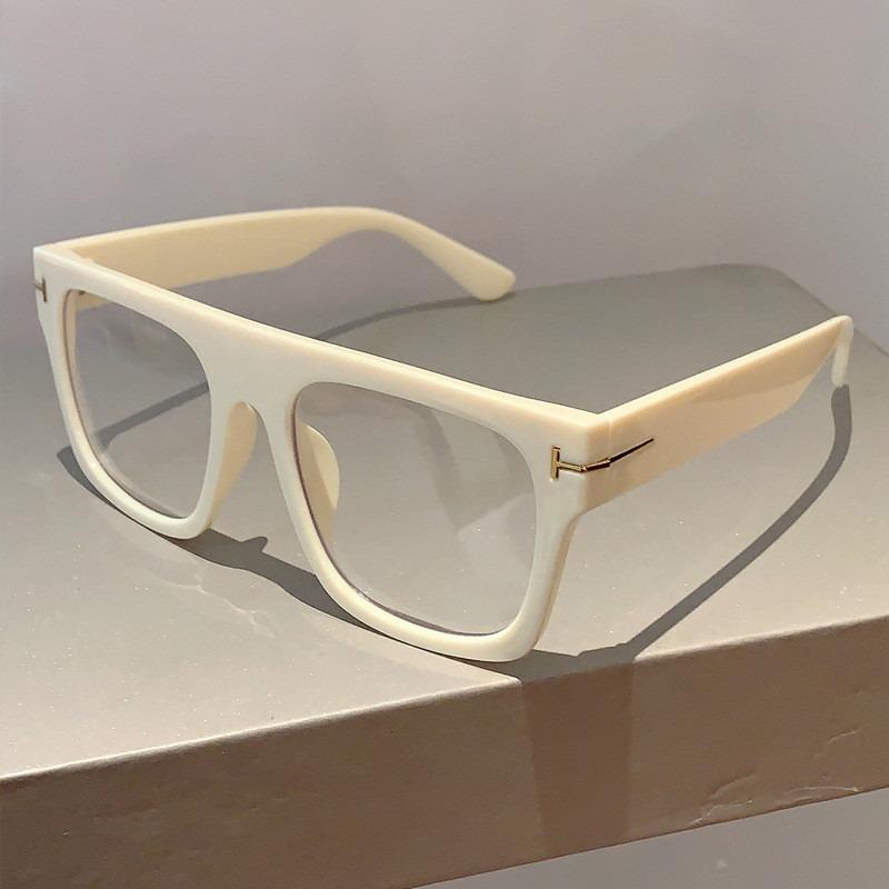 Simple Retro Thick Frame Square Anti-Blue Light Flat Glasses Trendy Unique Glasses Frame