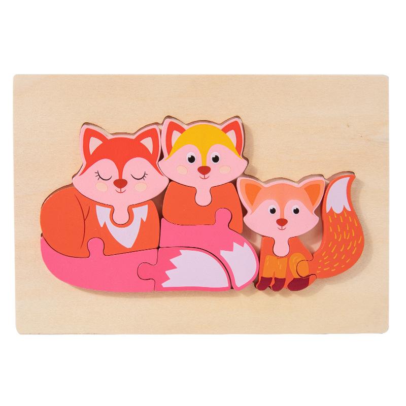 Wooden Animal Stereo Puzzle Children'S Puzzle Early Education Toys