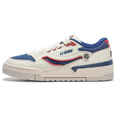 Li Ning 001 BTC PREMIUM Cushioning Slip Resistant Abrasion Resistant Low Top Casual Shoes Men's White Blue AGCT495-2