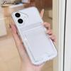 Kortholderåpning Gjennomsiktig Lommebokdeksel for For Iphone 16 1 14 Pro Max Plus 13 11 12 Xr Xs Max Klart Akryl Støtsikkert TPU-deksel