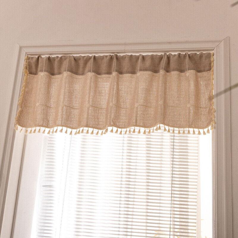 1PC Rod Pocket Half Short Curtain Tassels for Cafe Window Door Valance Drape Decor Home Interior Shade Window Drapes Cafe