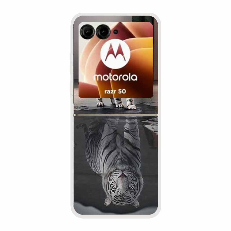 For Motorola Razr 50 Ultra Case Plastic Hard Painted Cartoon Transparent Back Cover Case for Motorola Razr 50 5G Hard PC Case 50