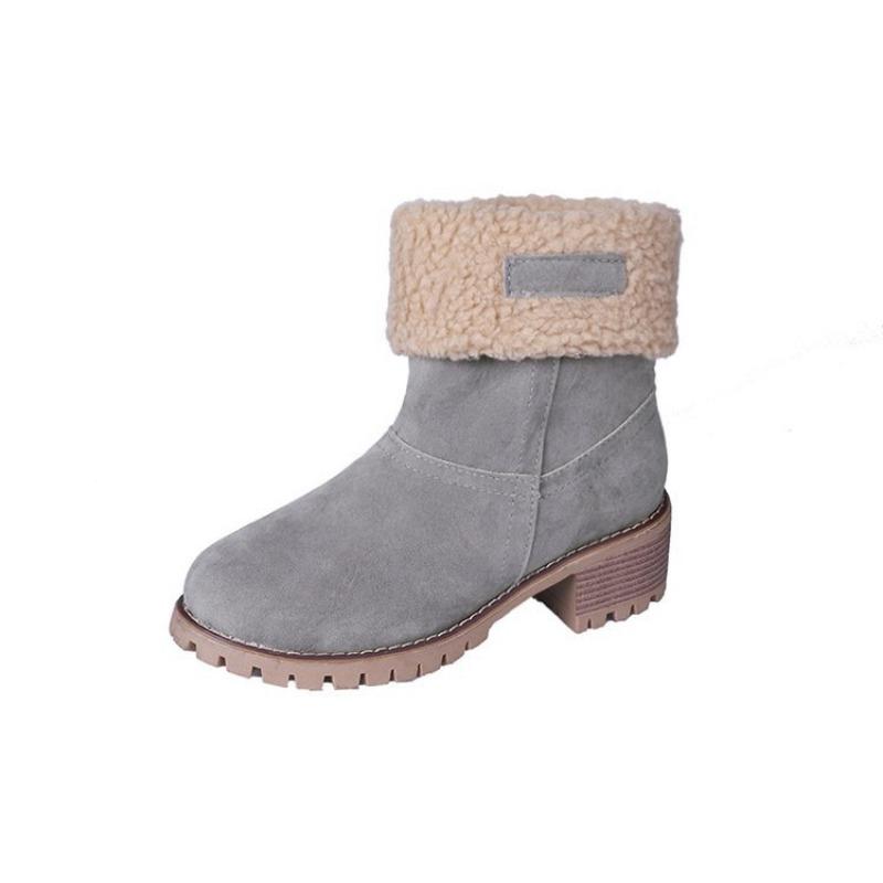Large Size Snow Boots Women's Autumn and Winter New Fur Snow Boots Women's TEUM