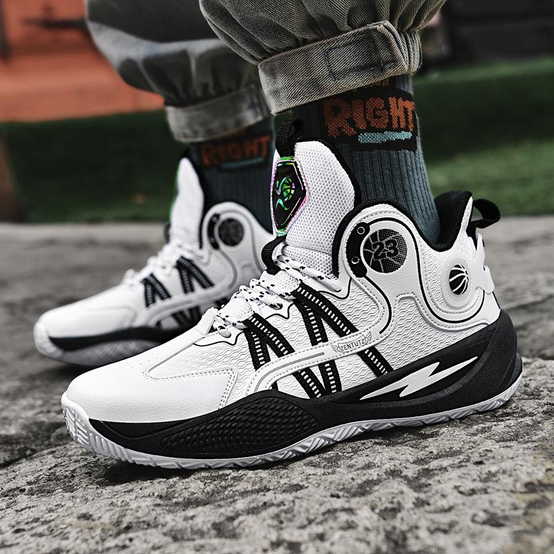 

2024 высококачественные баскетбольные кроссовки мужские большого размера тренировочные кроссовки для учеников средней школы настоящие боевые сетчатые дышащие высокие кроссовки 35