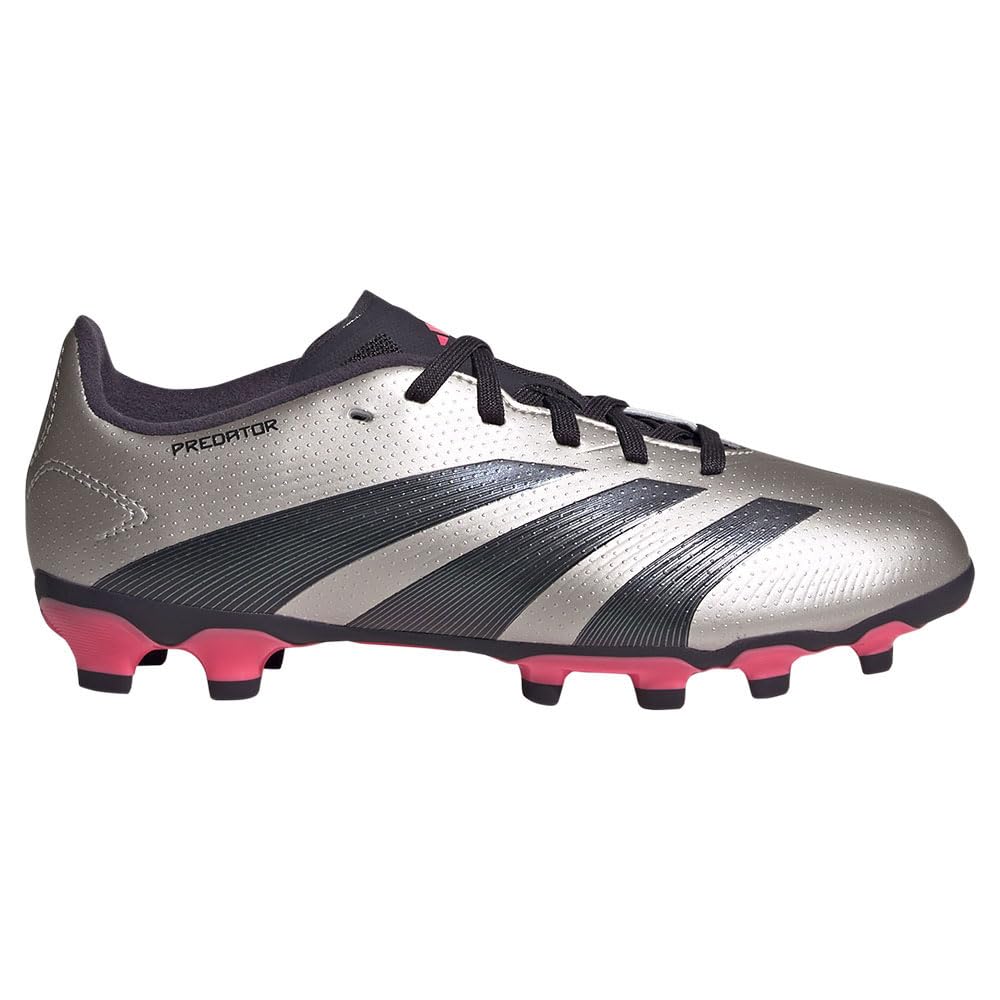 Soccer Spikes Junior Kids Predator LEAGUE Boys Girls NKE59 Platinum Cm [Adidas] HG/AG 17~24.5cm Metallic/Aurora Black/Turbo (IF6410) 21.5